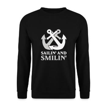 Boating Dad Boat Captain Pontoon Sailor Cruising - Unisex Sweatshirt - black - Front - Alina (178cm) & Michal (187cm)