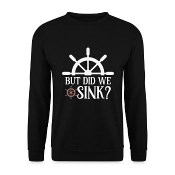 Bateau papa Capitaine Pontoon Sailor Croisière - Sweat-shirt Unisexe - noir - Devant - Alina (178cm) & Michal (187cm)
