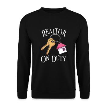 Real Estate Agent Realtor Home Closing Investor - Unisex Sweatshirt - black - Front - Alina (178cm) & Michal (187cm)