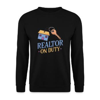 Real Estate Agent Realtor Home Closing Investor - Unisex Sweatshirt - black - Front - Alina (178cm) & Michal (187cm)