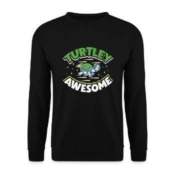 Boxer Boxing Turtle Turtles Sea Ocean Reptile - Unisex Pullover - Schwarz - Vorne - Alina (178cm) & Michal (187cm)