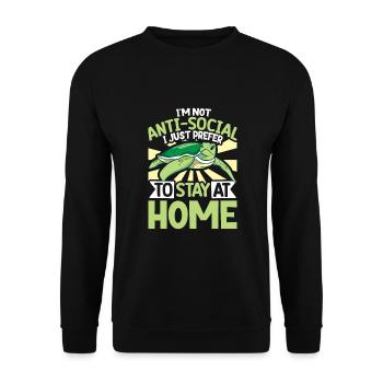 Boxer Boxing Turtle Turtles Sea Ocean Reptile - Unisex Pullover - Schwarz - Vorne - Alina (178cm) & Michal (187cm)