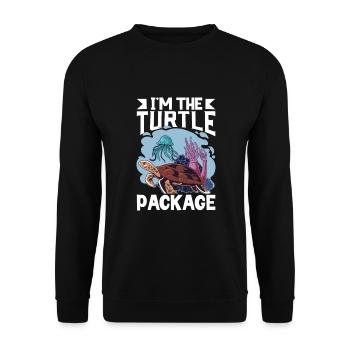 Boxer Boxing Turtle Turtles Sea Ocean Reptile - Unisex Pullover - Schwarz - Vorne - Alina (178cm) & Michal (187cm)