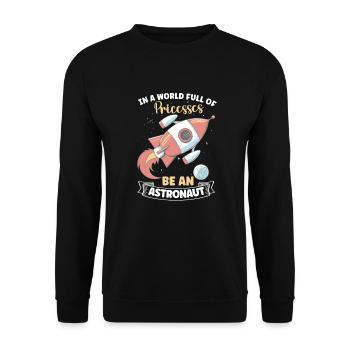astronaute, astronomie, système solaire, espace extra-atmosphérique, gosses - Sweat-shirt Unisexe - noir - Devant - Alina (178cm) & Michal (187cm)