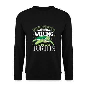 Boxer Boxing Turtle Turtles Sea Ocean Reptile - Unisex Pullover - Schwarz - Vorne - Alina (178cm) & Michal (187cm)