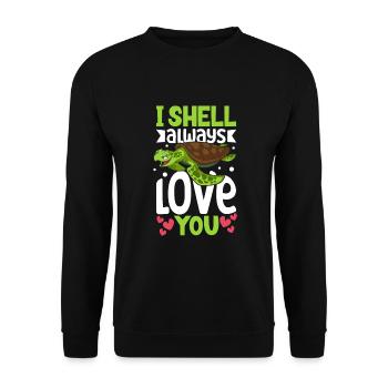 Boxer Boxing Turtle Turtles Sea Ocean Reptile - Unisex Pullover - Schwarz - Vorne - Alina (178cm) & Michal (187cm)