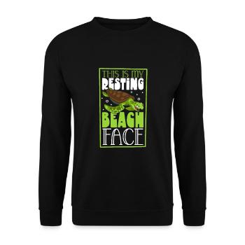 Boxer Boxing Turtle Turtles Sea Ocean Reptile - Unisex Pullover - Schwarz - Vorne - Alina (178cm) & Michal (187cm)