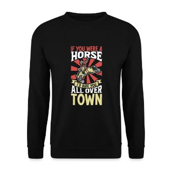 Cowboy Barn Bull Rider Rodéo Country Western - Sweat-shirt Unisexe - noir - Devant - Alina (178cm) & Michal (187cm)