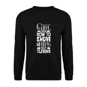 Cowboy Barn Bull Rider Rodéo Country Western - Sweat-shirt Unisexe - noir - Devant - Alina (178cm) & Michal (187cm)