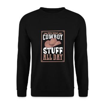 Cowboy Barn Bull Rider Rodéo Country Western - Sweat-shirt Unisexe - noir - Devant - Alina (178cm) & Michal (187cm)