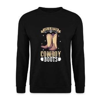 Cowboy Barn Bull Rider Rodéo Country Western - Sweat-shirt Unisexe - noir - Devant - Alina (178cm) & Michal (187cm)