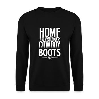 Cowboy Barn Bull Rider Rodeo Country Western - Sweat-shirt Unisexe - noir - Devant - Alina (178cm) & Michal (187cm)