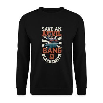 Blacksmith Metalworker Bladesmith Metal - Unisex Sweatshirt - black - Front - Alina (178cm) & Michal (187cm)