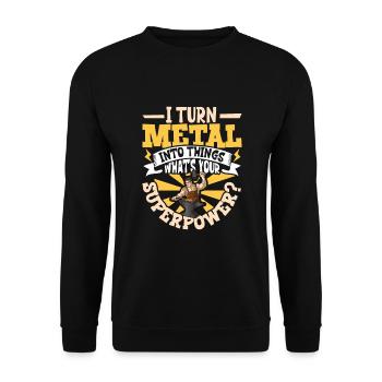 Blacksmith Metalworker Bladesmith Metal - Unisex Sweatshirt - black - Front - Alina (178cm) & Michal (187cm)