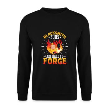 Blacksmith Metalworker Bladesmith Metal - Unisex Sweatshirt - black - Front - Alina (178cm) & Michal (187cm)