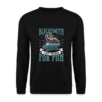 Blacksmith Metalworker Bladesmith Metal - Unisex Sweatshirt - black - Front - Alina (178cm) & Michal (187cm)