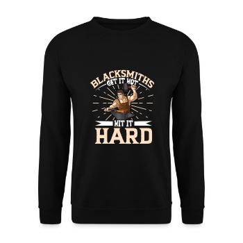 Blacksmith Metalworker Bladesmith Metal - Unisex Sweatshirt - black - Front - Alina (178cm) & Michal (187cm)