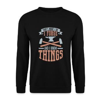Blacksmith Metalworker Bladesmith Metal - Unisex Sweatshirt - black - Front - Alina (178cm) & Michal (187cm)