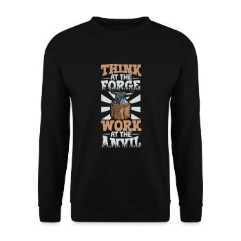 Blacksmith Metalworker Bladesmith Metal - Unisex Sweatshirt - black - Front - Alina (178cm) & Michal (187cm)