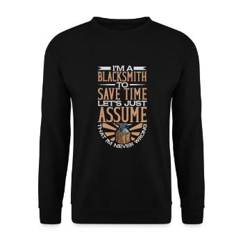 Blacksmith Metalworker Bladesmith Metal - Unisex Sweatshirt - black - Front - Alina (178cm) & Michal (187cm)