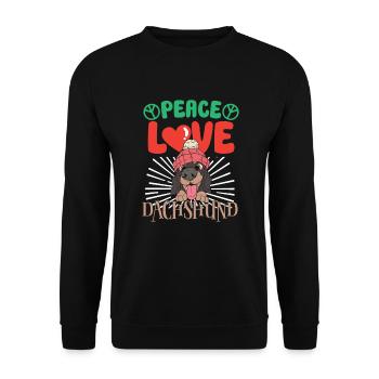 chien teckel animal de compagnie amoureux des chiens chiot chien teckel - Sweat-shirt Unisexe - noir - Devant - Alina (178cm) & Michal (187cm)