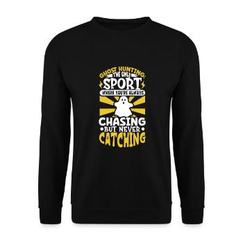 Paranormal Research Halloween Ghost Hunter - Unisex Sweatshirt - black - Front - Alina (178cm) & Michal (187cm)