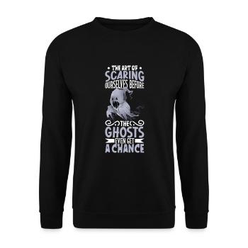 Paranormal Forschungshalloween Ghost Hunter - Unisex Pullover - Schwarz - Vorne - Alina (178cm) & Michal (187cm)