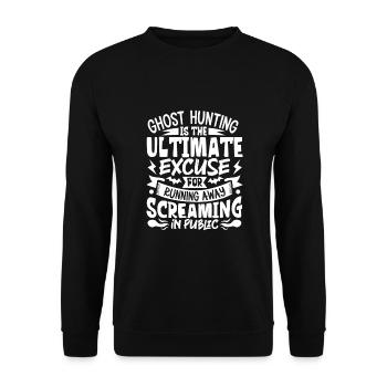 Paranormal Forschungshalloween Ghost Hunter - Unisex Pullover - Schwarz - Vorne - Alina (178cm) & Michal (187cm)