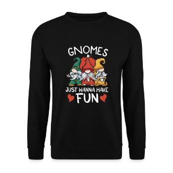Garden Gnomes Gnome Lover Funny Gnome Gardening - Unisex Sweatshirt - black - Front - Alina (178cm) & Michal (187cm)