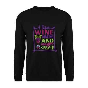 Vinification Vigneron Amateur de vin Amateur de vin - Sweat-shirt Unisexe - noir - Devant - Alina (178cm) & Michal (187cm)