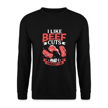 Barbecue Grill Grillades Grillmaster Barbecue Viande de bœuf - Sweat-shirt Unisexe - noir - Devant - Alina (178cm) & Michal (187cm)