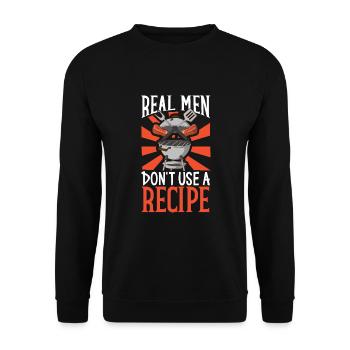 Barbecue Grill Grillades Grillmaster Barbecue Viande de bœuf - Sweat-shirt Unisexe - noir - Devant - Alina (178cm) & Michal (187cm)