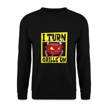 Bbq Grill Grilling Grillmaster Barbecue Meat Beef - Unisex Sweatshirt - black - Front - Alina (178cm) & Michal (187cm)