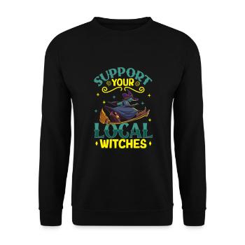 Sorcière Occulte Gothique Sombre Satanique Impie - Sweat-shirt Unisexe - noir - Devant - Alina (178cm) & Michal (187cm)