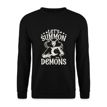 Witch, Occult, Gothic, Dark, Satanic, Unholy - Unisex Sweatshirt - black - Front - Alina (178cm) & Michal (187cm)