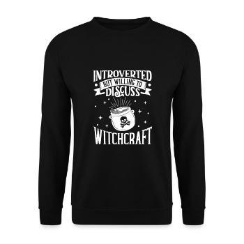 Hexe Okkult Gothic Dunkel Satanisch Unheilige - Unisex Pullover - Schwarz - Vorne - Alina (178cm) & Michal (187cm)