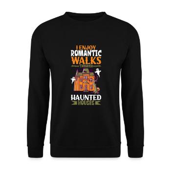 Paranormal Research Halloween Ghost Hunter - Unisex Sweatshirt - black - Front - Alina (178cm) & Michal (187cm)