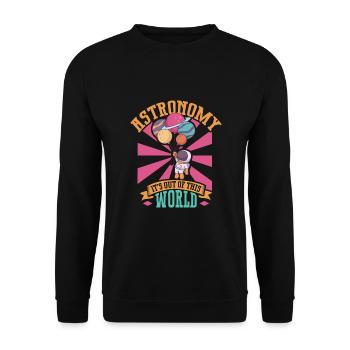 Astronaut Astronomie Sonnensystem Weltraum Kids - Unisex Pullover - Schwarz - Vorne - Alina (178cm) & Michal (187cm)