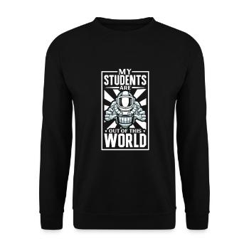 Astronaute Astronomie Système solaire Space Kids - Sweat-shirt Unisexe - noir - Devant - Alina (178cm) & Michal (187cm)
