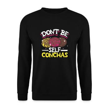 Spanischer Humor Conchas Mexikanisches Brot - Unisex Pullover - Schwarz - Vorne - Alina (178cm) & Michal (187cm)
