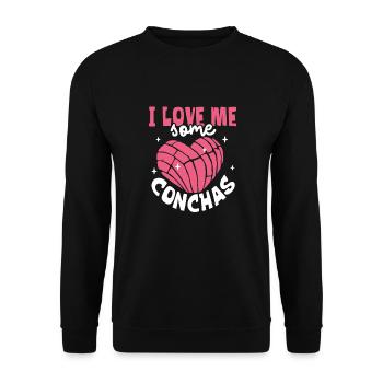 Spanischer Humor Conchas Mexikanisches Brot - Unisex Pullover - Schwarz - Vorne - Alina (178cm) & Michal (187cm)