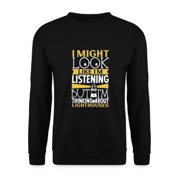Lighthouse Seaside Nautical I Love Lighthouse - Unisex Sweatshirt - black - Front - Alina (178cm) & Michal (187cm)