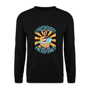 Lighthouse Seaside Nautical I Love Lighthouse - Unisex Sweatshirt - black - Front - Alina (178cm) & Michal (187cm)