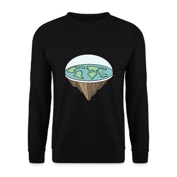 Flat Earth Theory Flat Earth Army Earth - Unisex Pullover - Schwarz - Vorne - Alina (178cm) & Michal (187cm)