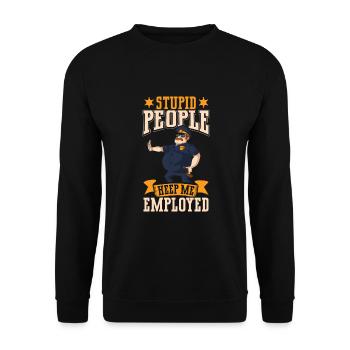 Police Policier Bureau de police - Sweat-shirt Unisexe - noir - Devant - Alina (178cm) & Michal (187cm)