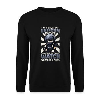 Police Policier Bureau de police - Sweat-shirt Unisexe - noir - Devant - Alina (178cm) & Michal (187cm)
