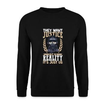 Police Policier Bureau de police - Sweat-shirt Unisexe - noir - Devant - Alina (178cm) & Michal (187cm)