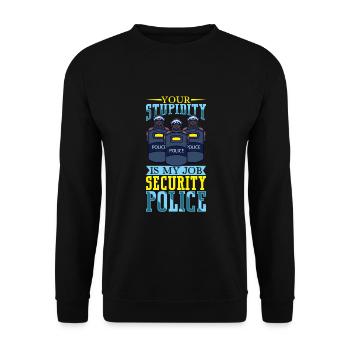 Policier Officier de police Bureau de la police - Sweat-shirt Unisexe - noir - Devant - Alina (178cm) & Michal (187cm)