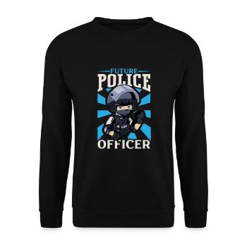Police Policier Bureau de police - Sweat-shirt Unisexe - noir - Devant - Alina (178cm) & Michal (187cm)