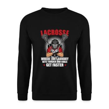 Lacrosse-spieler Lacrosse-trainer Lax Player - Unisex Pullover - Schwarz - Vorne - Alina (178cm) & Michal (187cm)